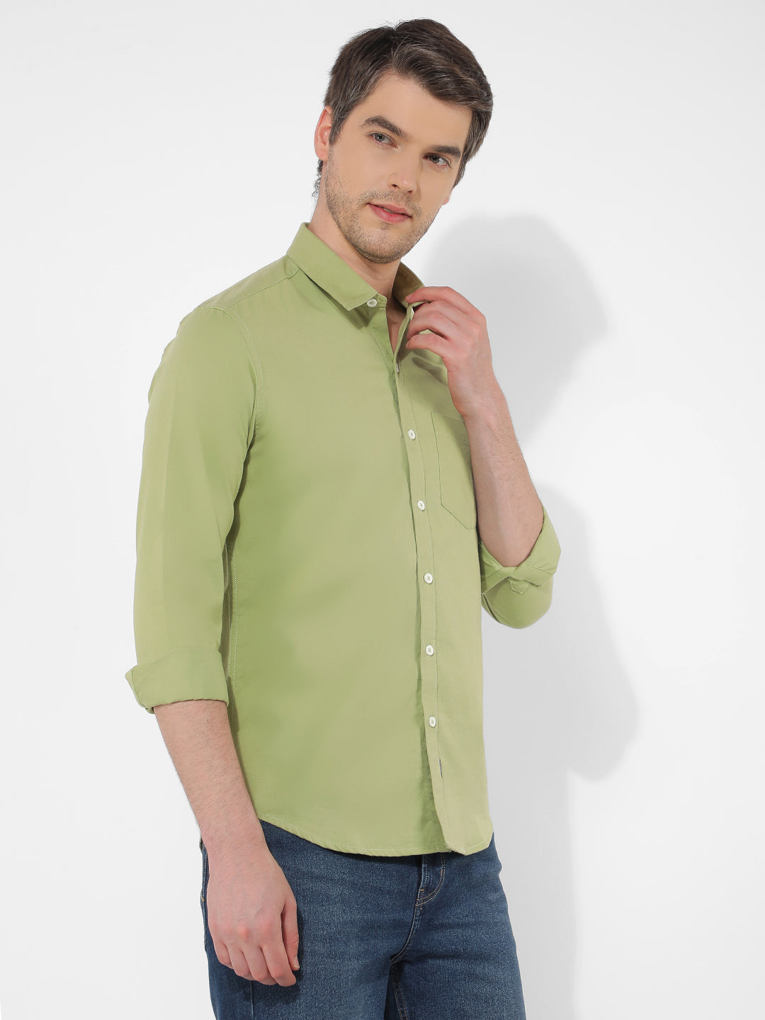 匿名配送✨シャツボートネック ジョーゼットL グリーン 匿名配送✨シャツボートネック ジョーゼット グリーン L