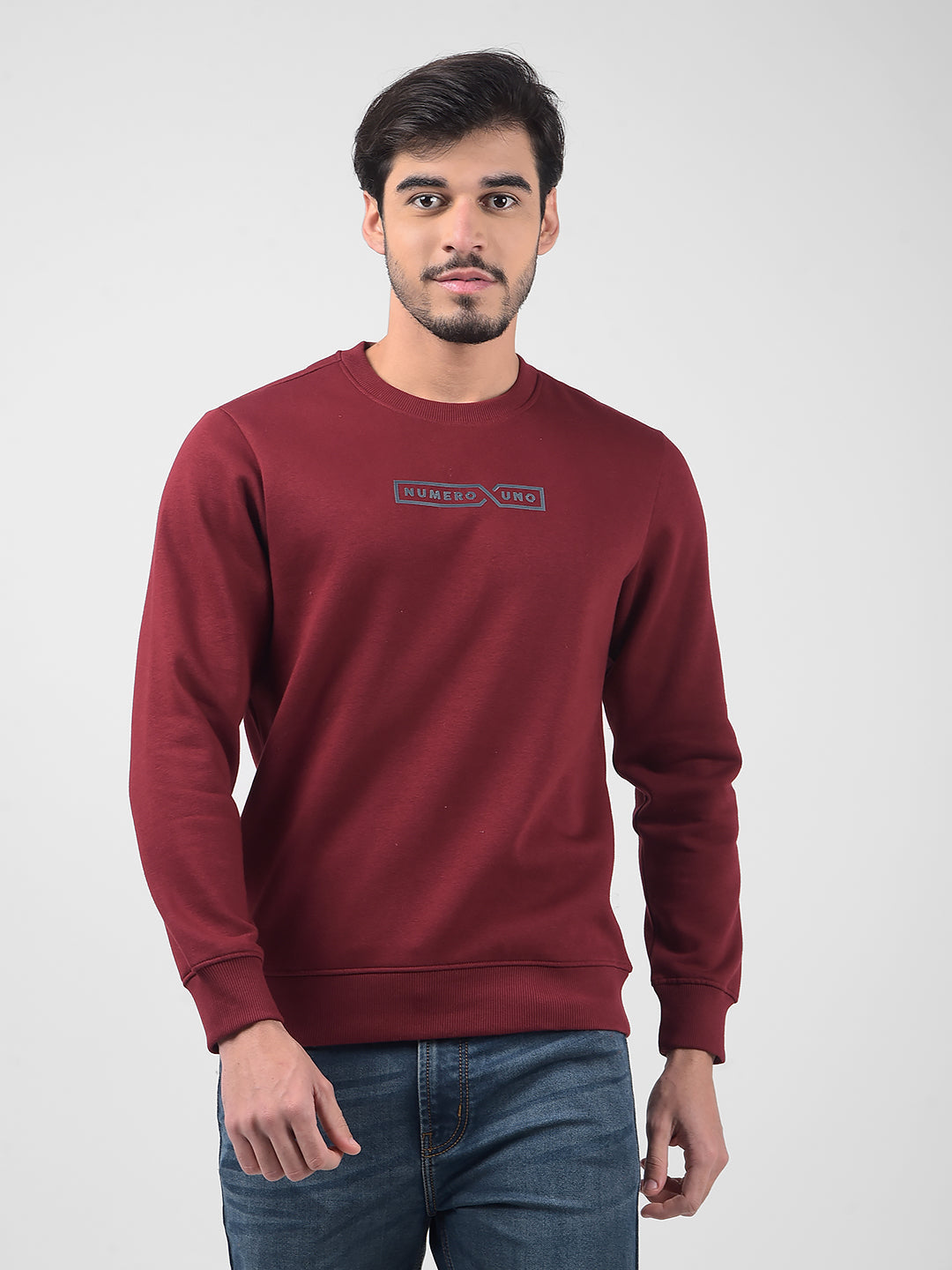 U.S. Grand Red Cotton Men Sweatshirt