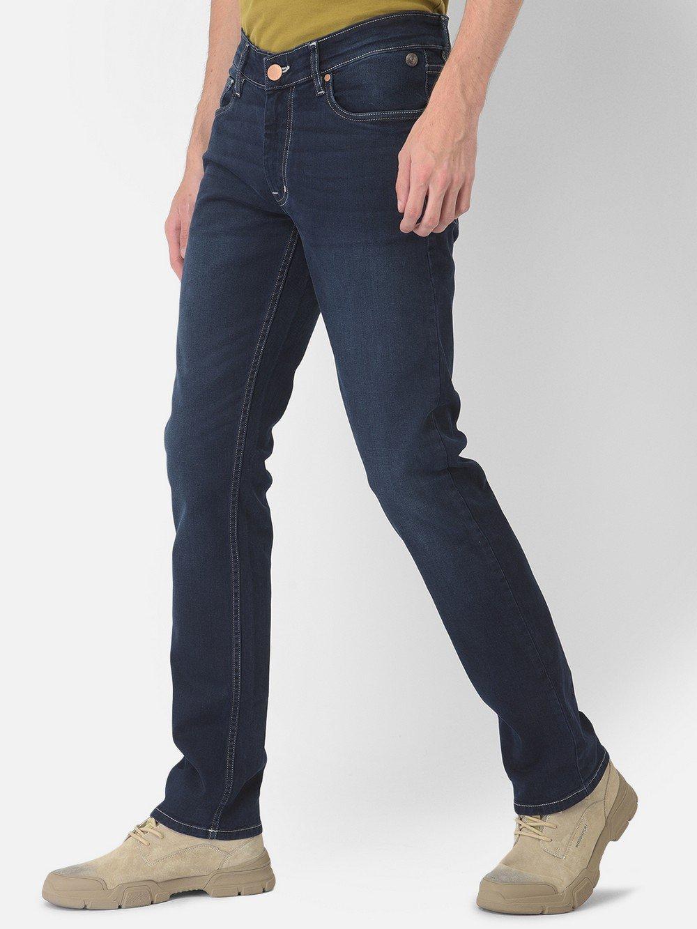Buy Dark Blue Classic Slim Men's Jeans Online