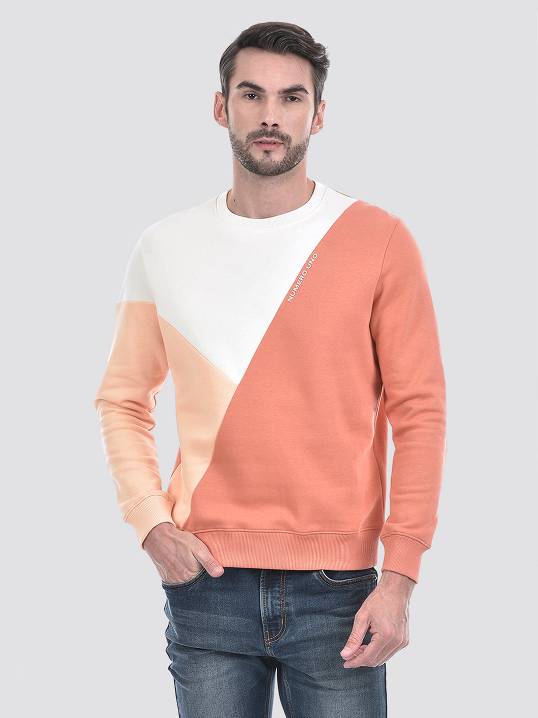 Color Block Round Neck Sweatshirt