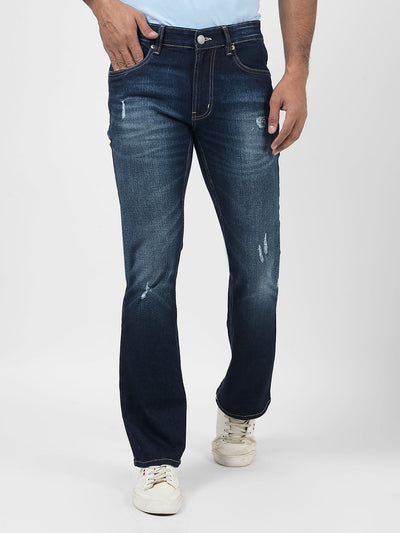 Men's Blue Mid Rise Bootcut Fit Sustainable Jeans