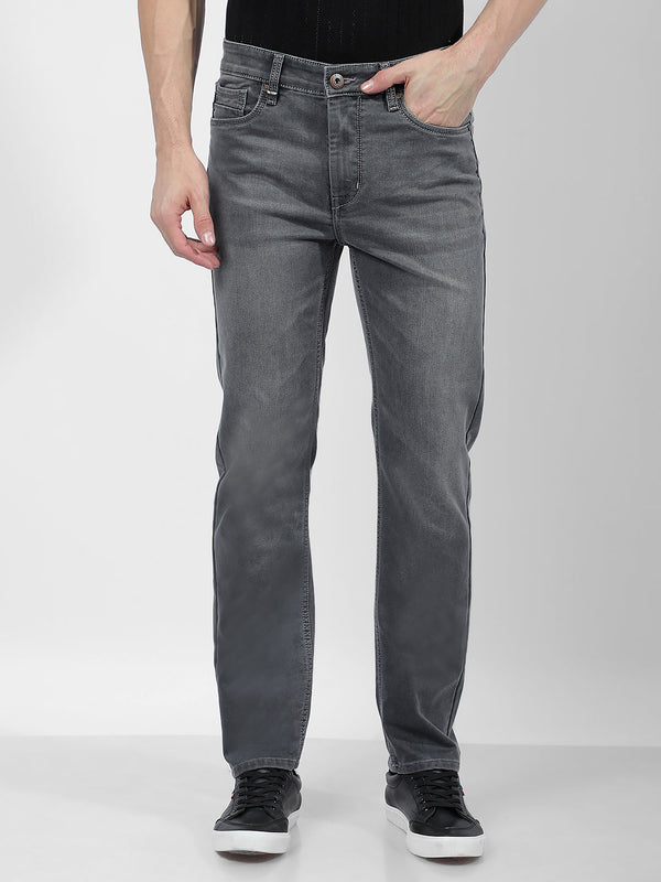 Men's Grey Mid Rise Slim Fit Sustainable Jeans