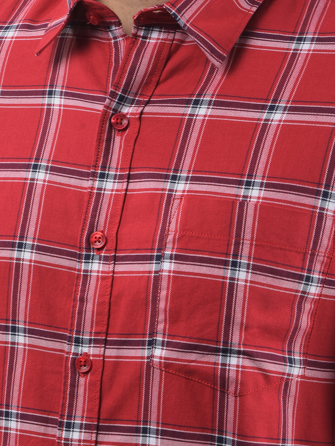 Buy Men's Checks Red Slim Fit Shirt Online | Numero Uno