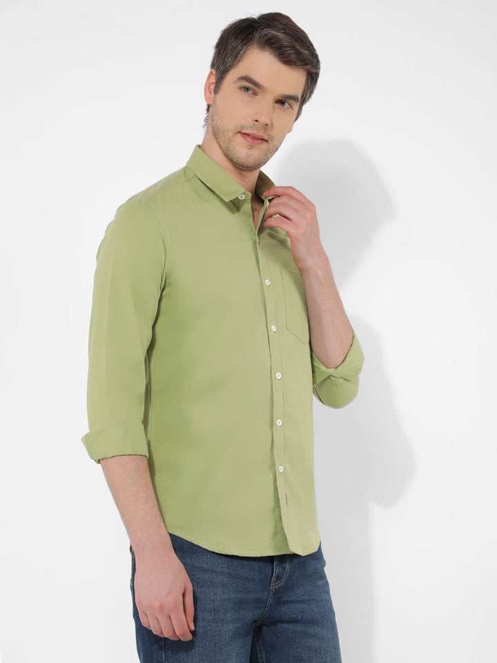 Buy Men's Solid Green Slim Fit Shirt Online | Numero Uno Buy Men's Solid Green Slim Fit Shirt Online | Numero Uno