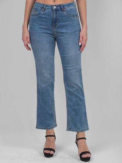 Women's Fade Blue High Rise Straight Fit Sustainable Jeans
