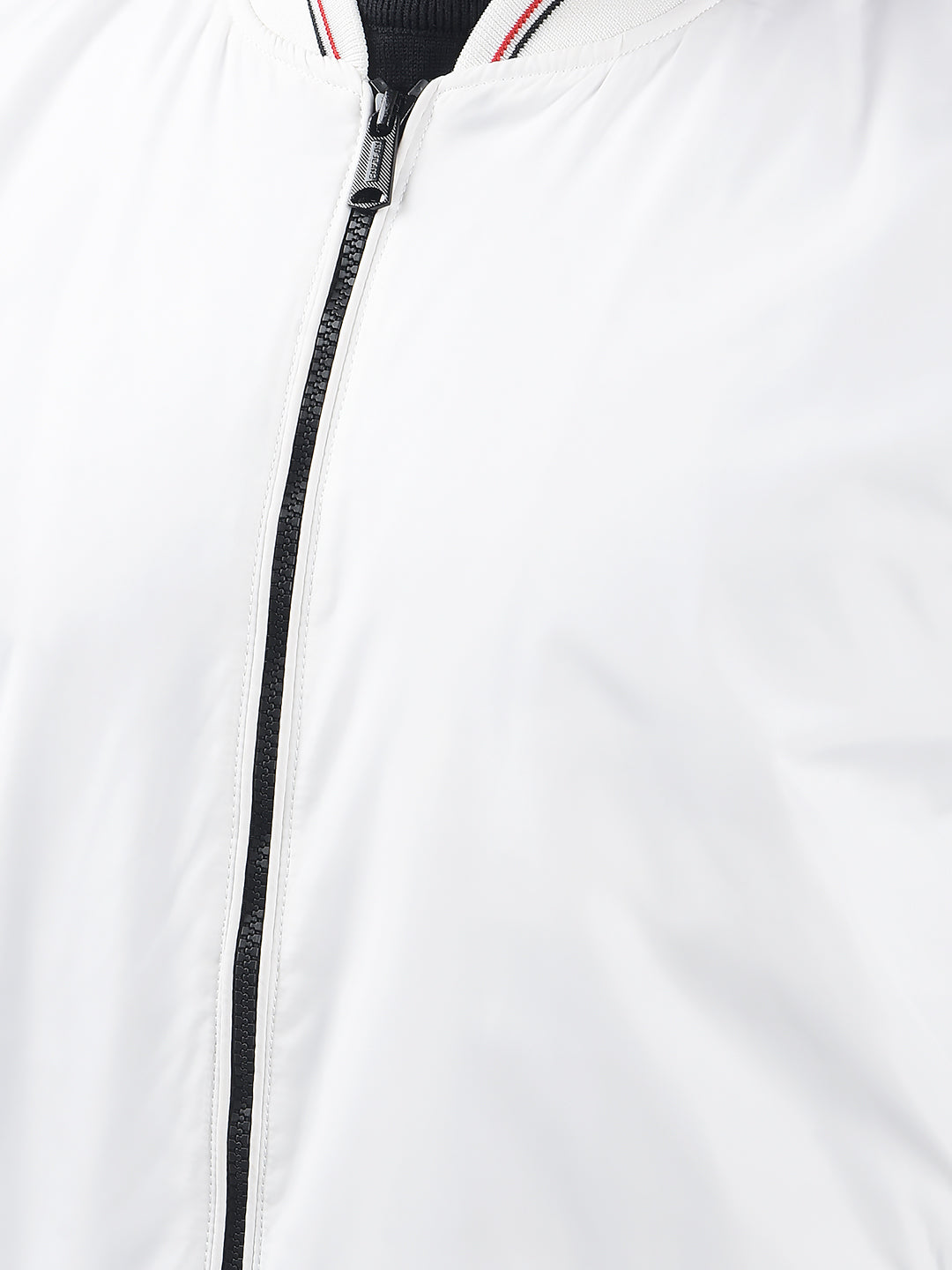 Buy Men's Solid White Bomber Regular Fit Jacket Online | Numero Uno