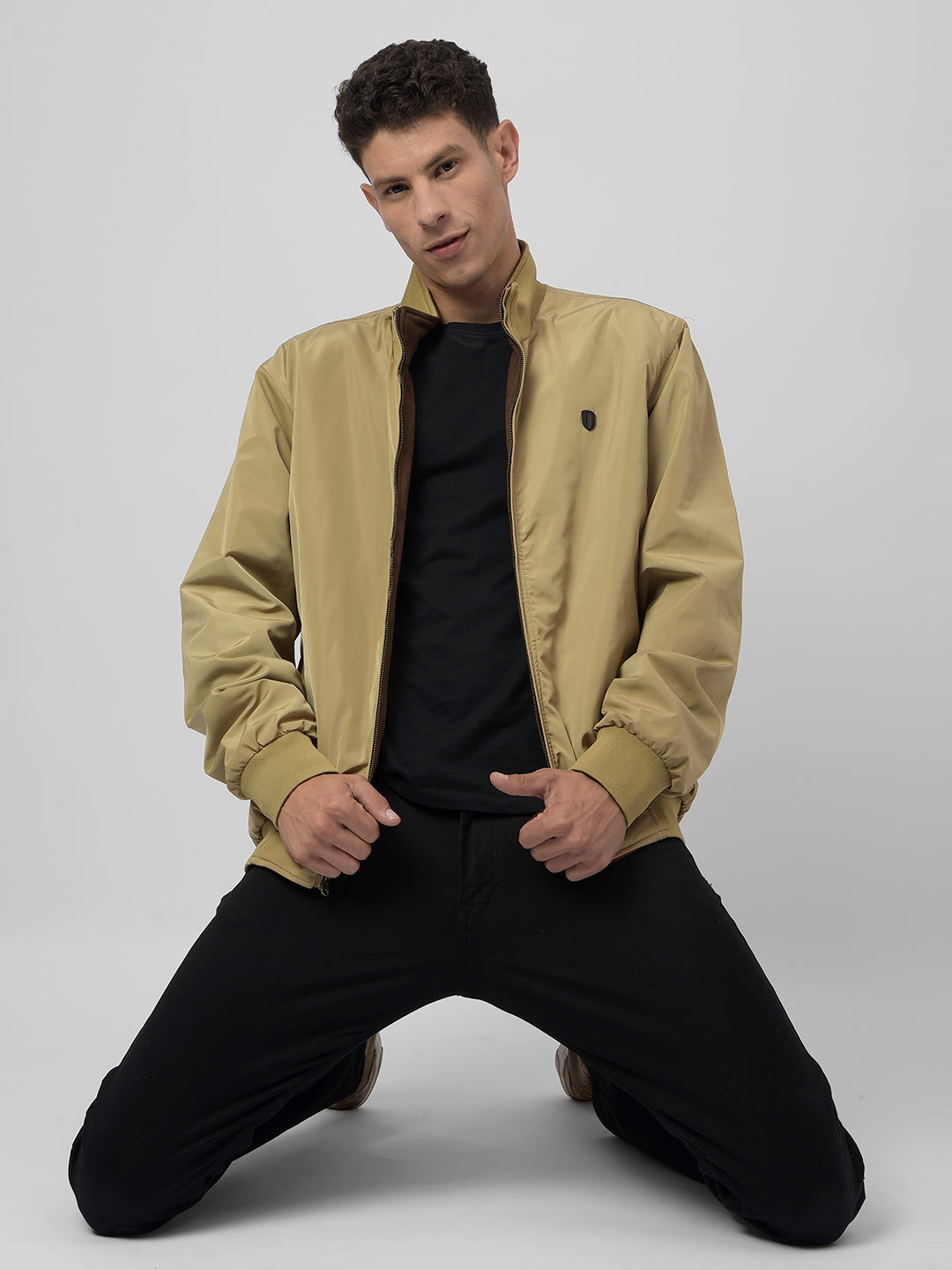 Buy Men's Brown Regular Fit Reversible Non-Quilted Jacket Online