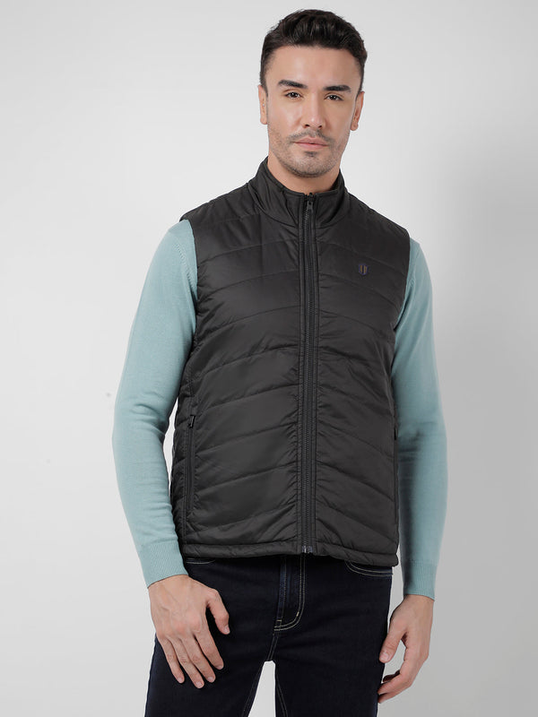 Men's Reversible Black & Green Sleeveless Puffer Jacket