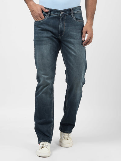Men's Blue Mid Rise Regular Fit Sustainable Jeans
