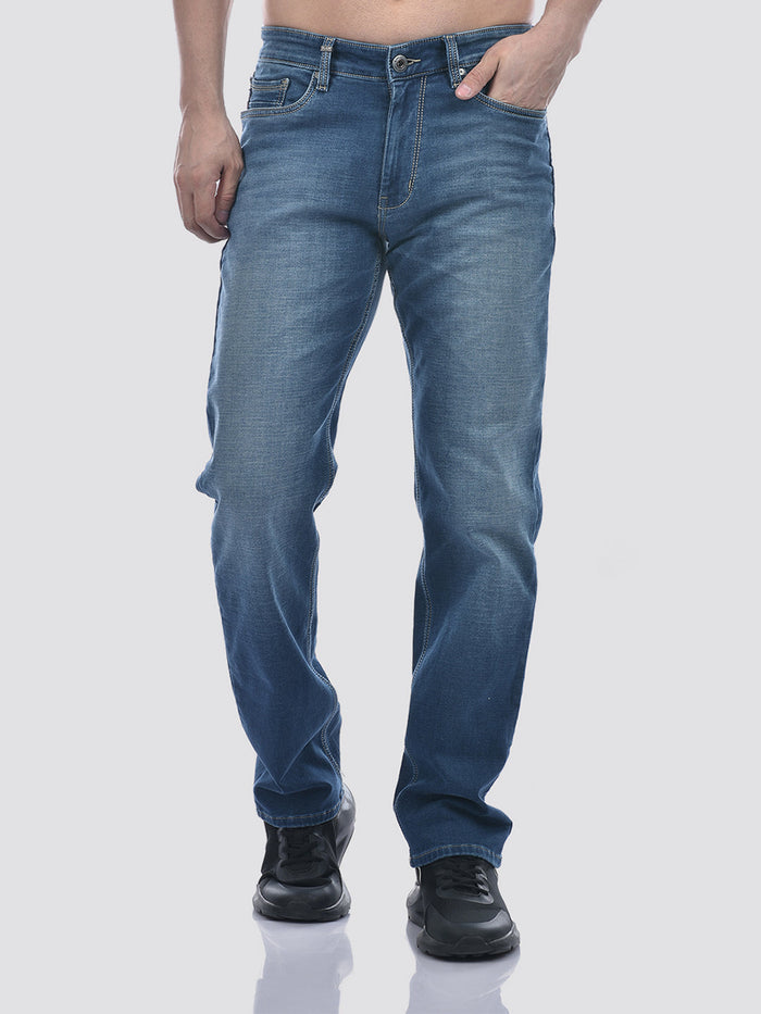 Men's Blue Mid Rise Regular Fit Sustainable Jeans