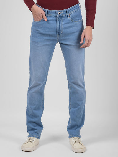 Men's Blue Mid Rise Slim Fit Sustainable Jeans