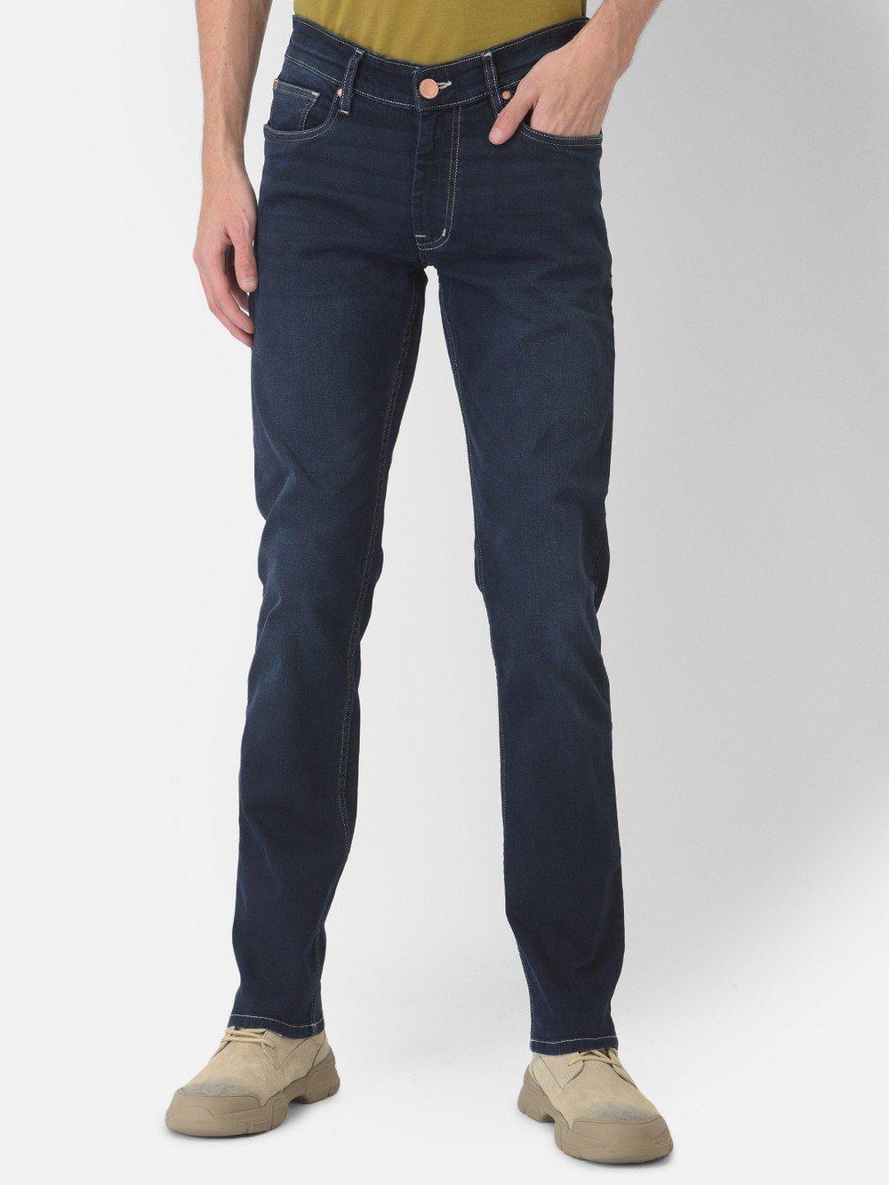 Buy Dark Blue Classic Slim Men's Jeans Online