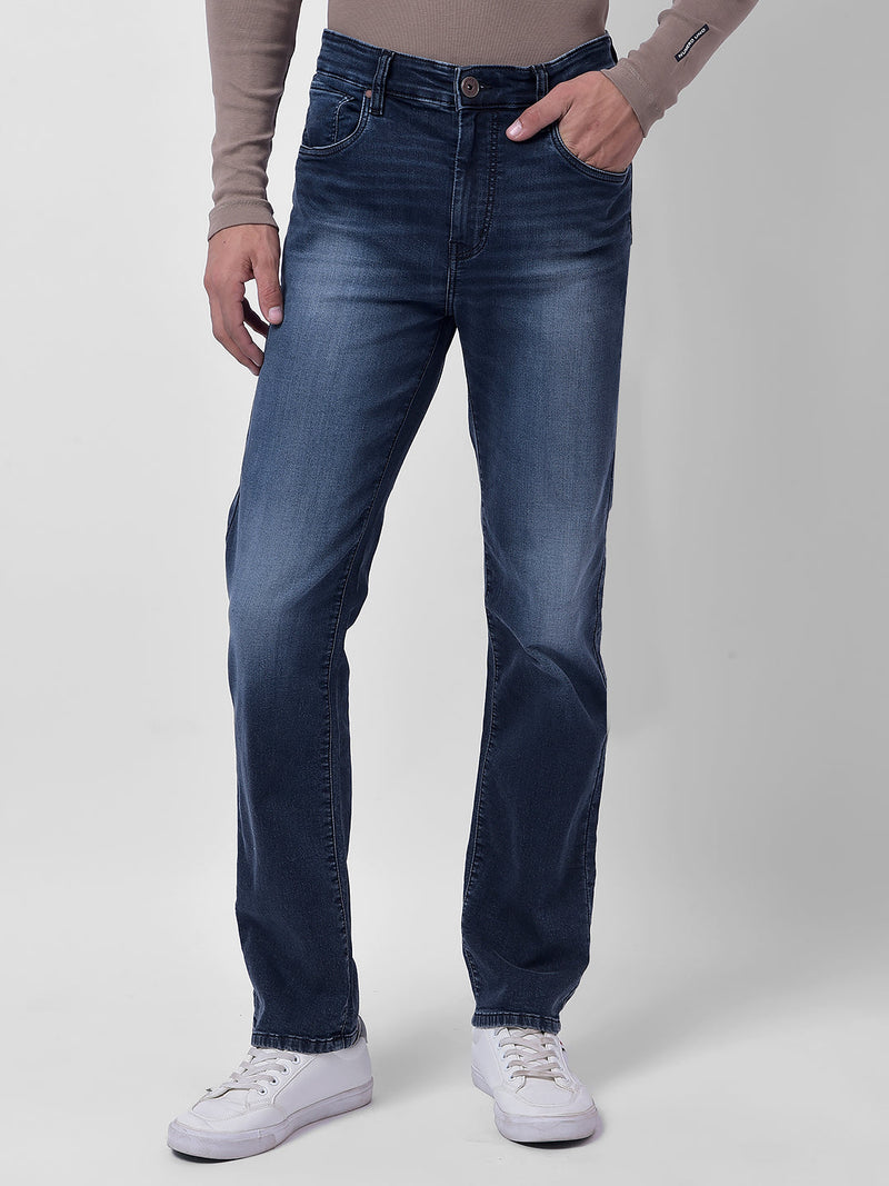 Men's Blue Mid Rise Slim Fit Sustainable Jeans
