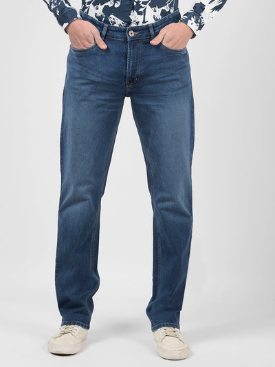 Men's Blue Mid Rise Regular Fit Sustainable Jeans