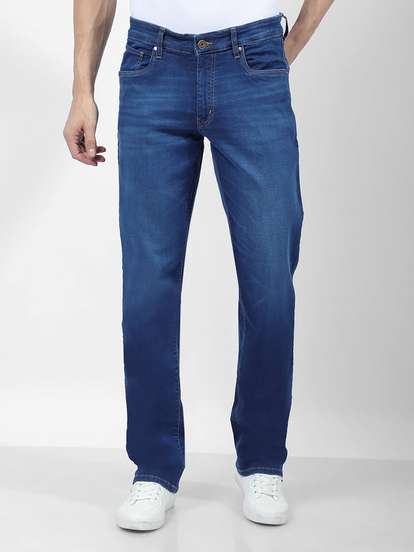 Blue jeans with saffron styling