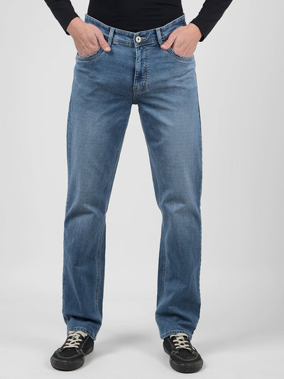 Men's Blue Mid Rise Regular Fit Sustainable Jeans