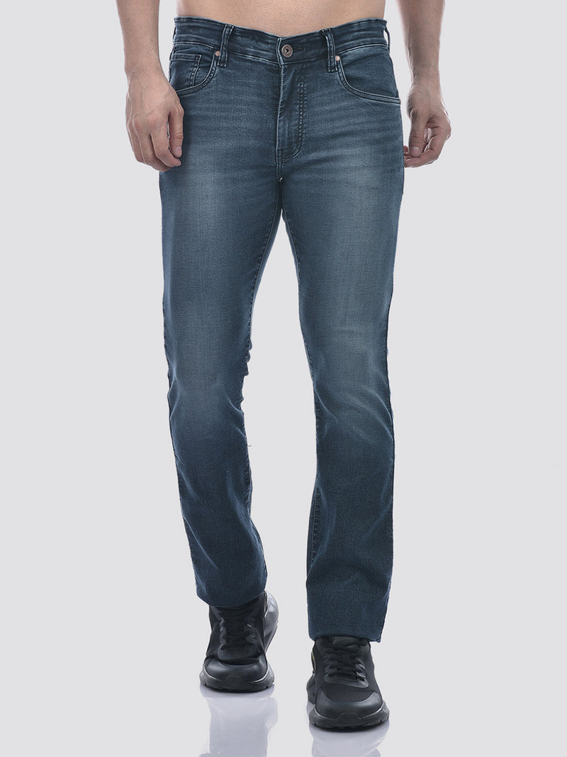 Men's Blue Mid Rise Bootcut Fit Sustainable Jeans