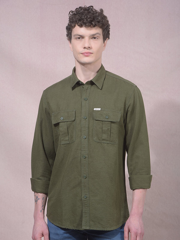 Men's Solid Cotton Regular Fit Shirt