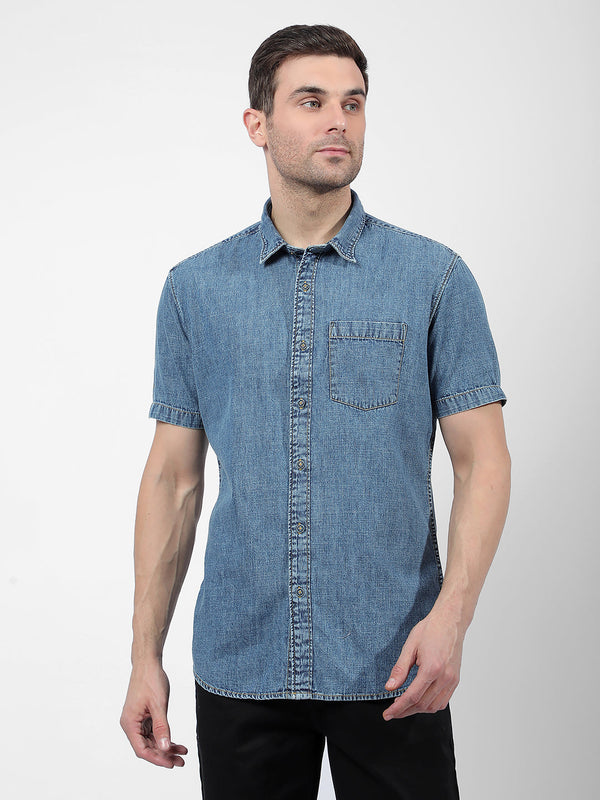 Denim on denim outfit