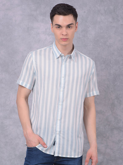 Men's Striped Blue Regular Fit Shirt