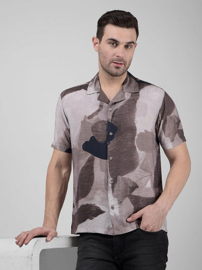Men's Abstract Water Print Resort Fit Shirt