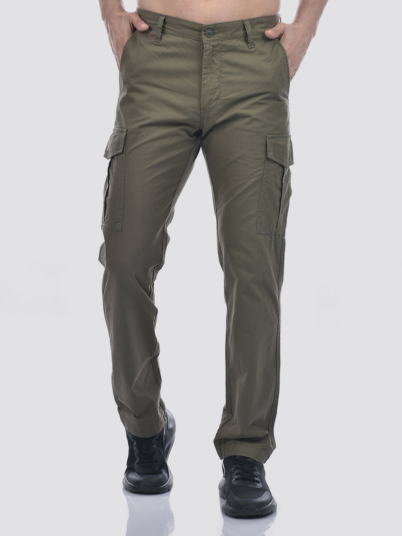 Men's Olive Regular Fit Cargo