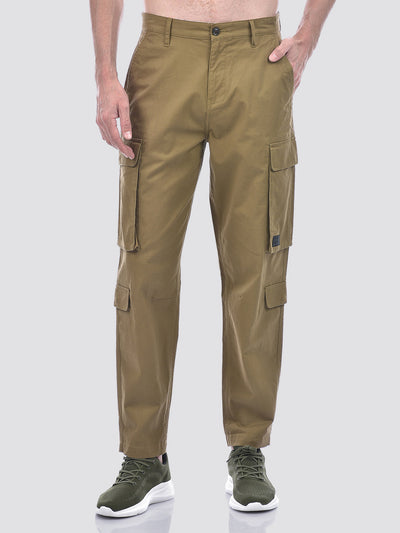 Men's Brown Relaxed Fit Cargo