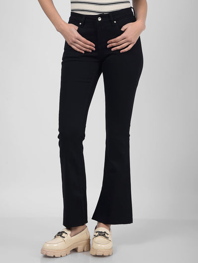 Women's Black Mid Rise Bootcut Fit Sustainable Jeans